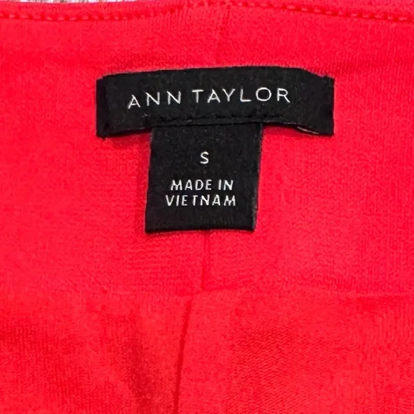 Ann Taylor Vibrant Red Twist Matte Jersey Flare Dress Women’s Small - Picture 5 of 5